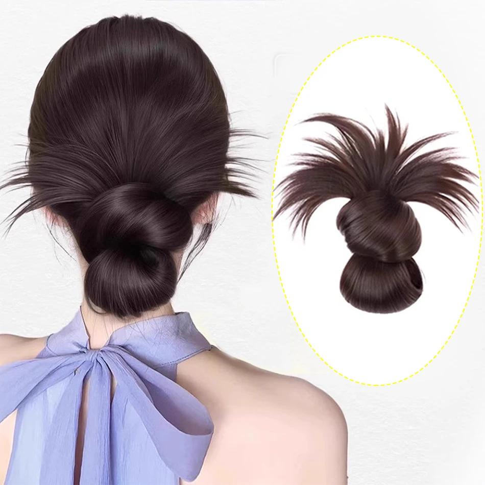 Chignon synthétique élégant à demi-cravate de 8 pouces, avec pince à griffes, perruque en plumes de 