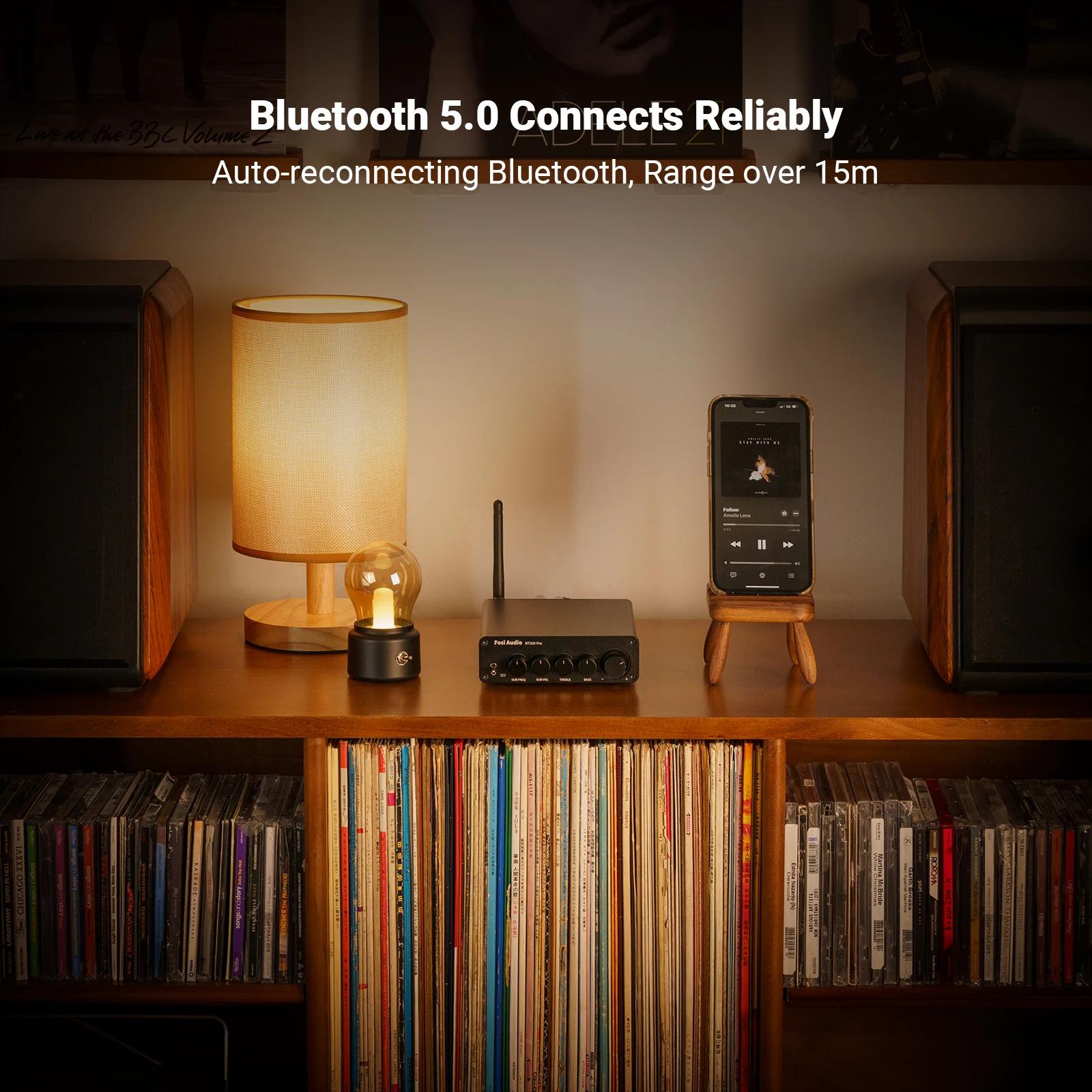 Fosi Audio Bluetooth amplificateur de puissance sonore 2.1 canaux ampli récepteur Audio pour haut-pa