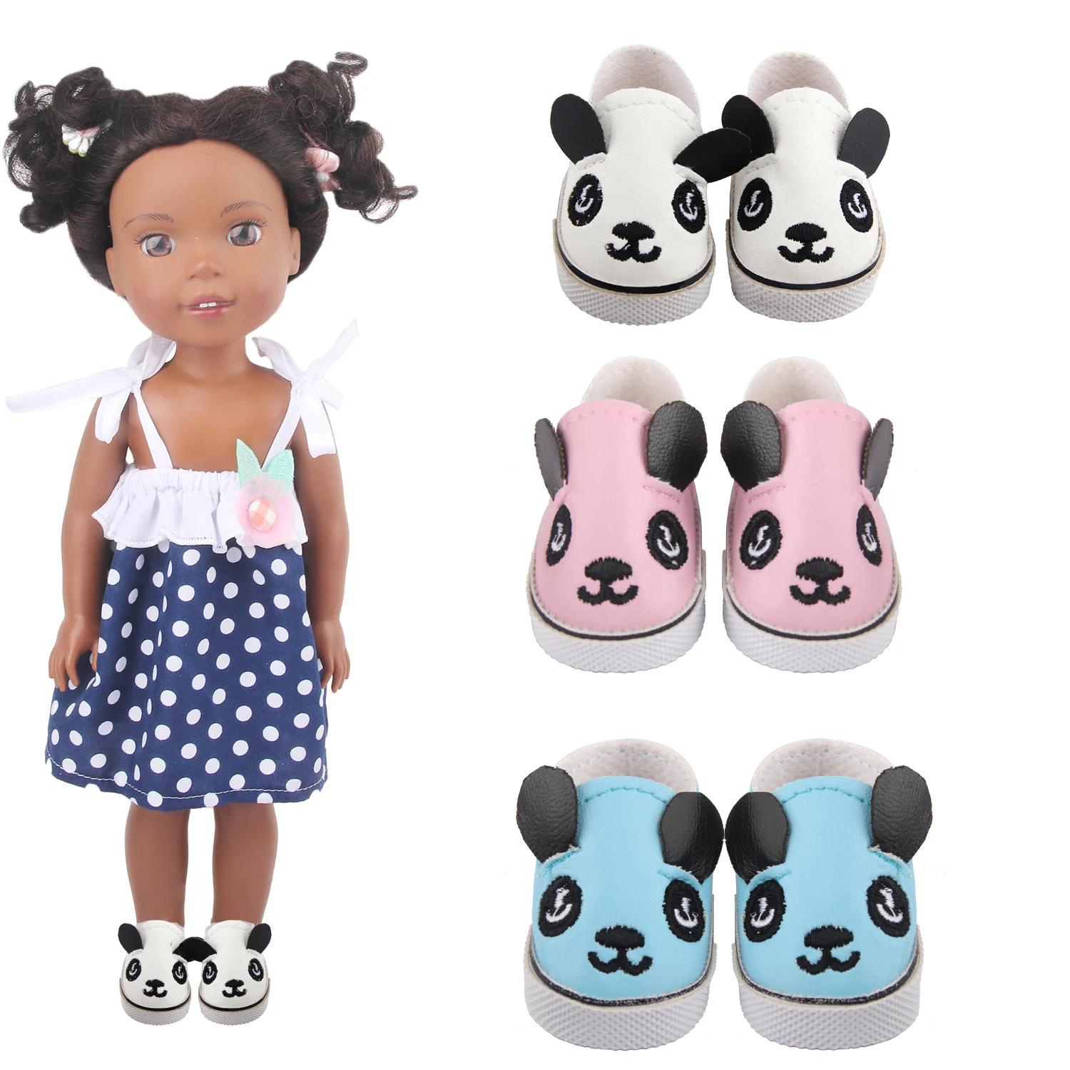 Chaussures de poupée Panda mignonnes de 5 Cm pour Paola Reina, Mini chaussures de poupée en cuir pou