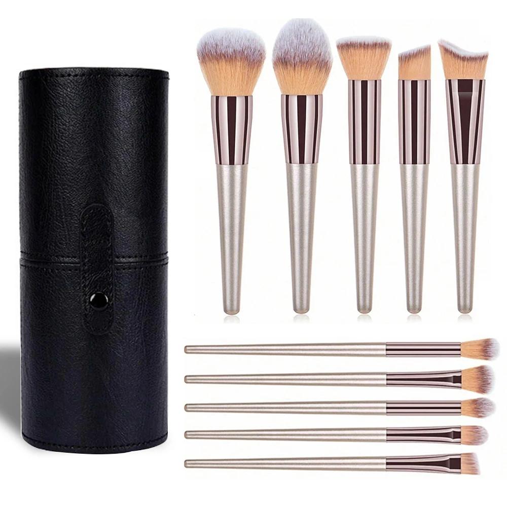 Ensemble de pinceaux de maquillage synthétiques de qualité supérieure, 14 pièces, pour fond de teint