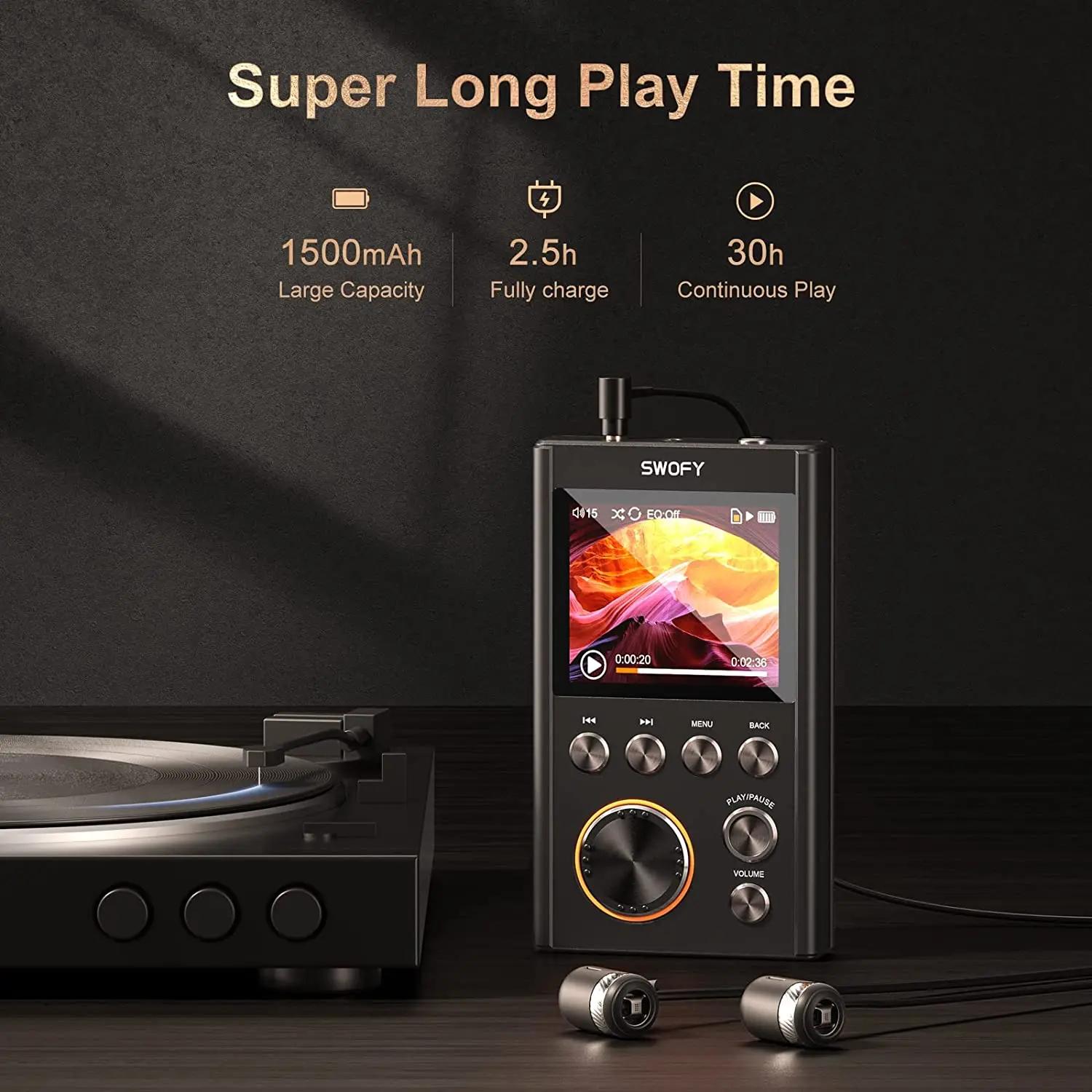 Lecteur MP3 HiFi 64 Go, DAC haute résolution avec ruban audio numérique haute résolution DSD, prend 