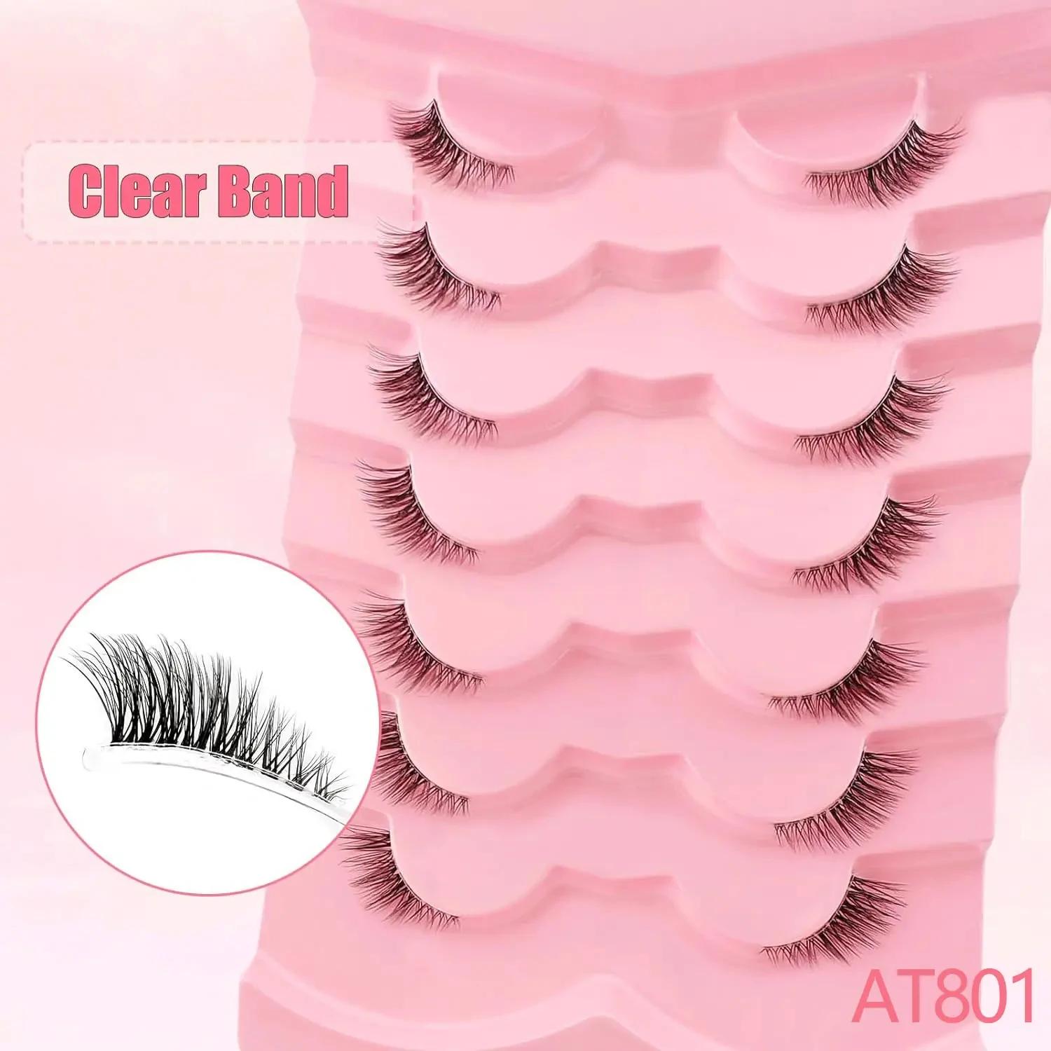 7 paires de cils de renard de longueur mixte 3-5-9mm, boucles D, faux cils fins en vison, moelleux, 