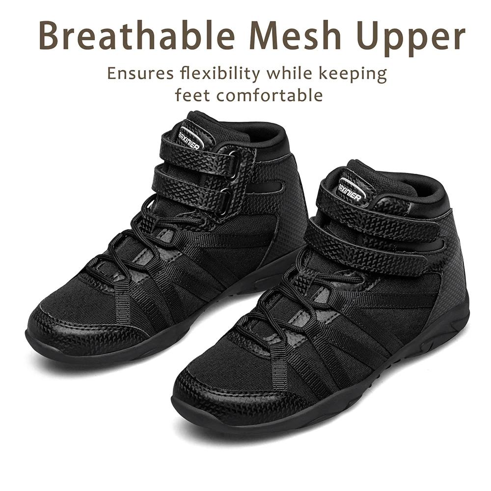 BAXINIER Chaussures de cheerleading montantes noires pour filles, légères, respirantes, pour la comp