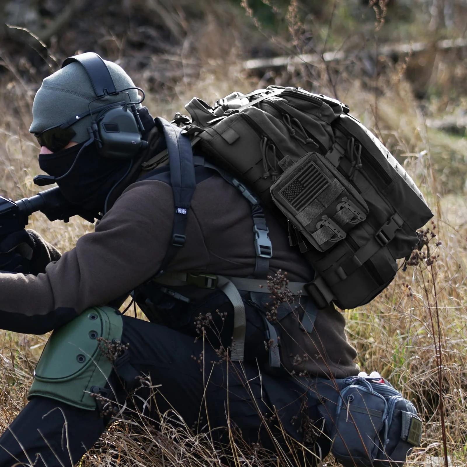 Pochette tactique compacte et résistante à l'eau, sac de taille utilitaire EDC pour la chasse, le Tr