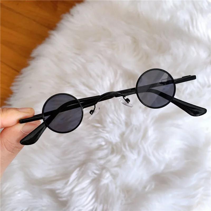 Lunettes de soleil vintage rock punk pour hommes, petites lunettes de soleil rondes classiques pour 