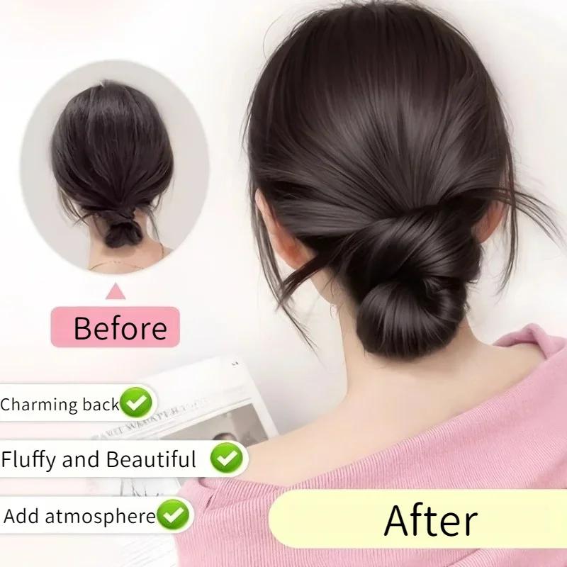 Chignon synthétique élégant à demi-cravate de 8 pouces, avec pince à griffes, perruque en plumes de 