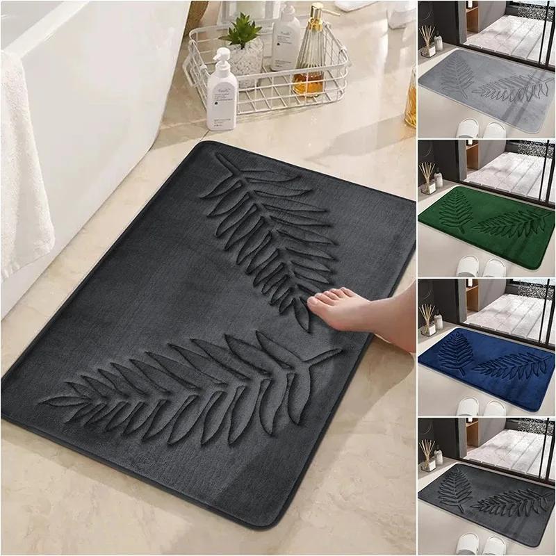 Tapis de salle de bain en mousse à mémoire de forme, 3 pièces, Ultra doux et absorbant, épais et lav