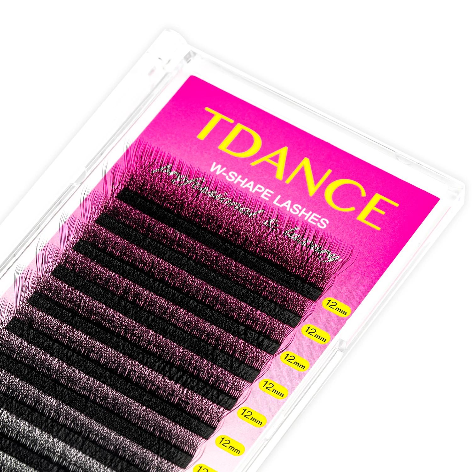 TDANCE 3D 4D 5D 6D ventilateurs préfabriqués Extension de cils W Style Faux vison naturel doux flora
