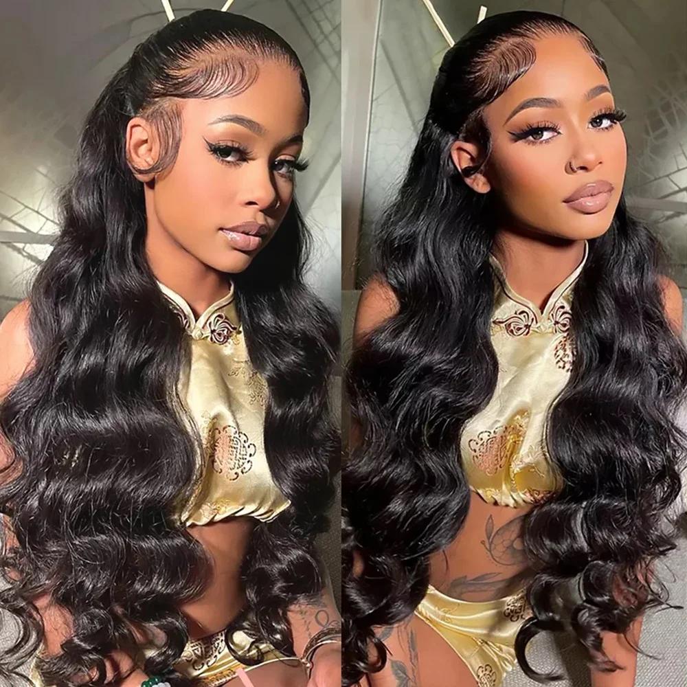Perruque Lace Front Wig Body Wave brésilienne naturelle, 13x4, pre-plucked, avec baby hair, densité