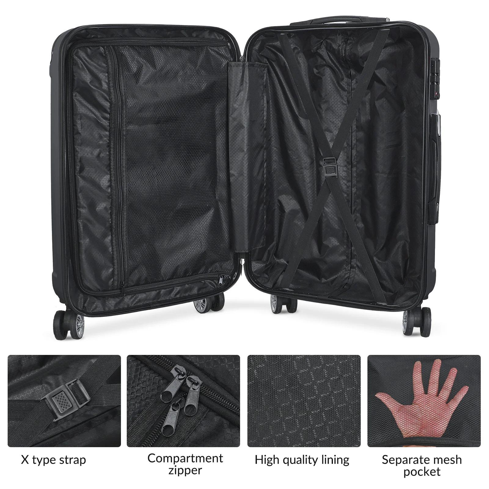 Superaly Ensemble de 3 valises rigides avec 4 roues universelles et serrure de sécurité, valise de v
