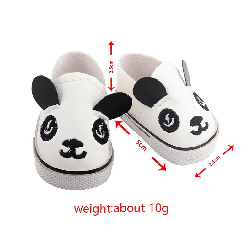 Chaussures de poupée Panda mignonnes de 5 Cm pour Paola Reina, Mini chaussures de poupée en cuir pou