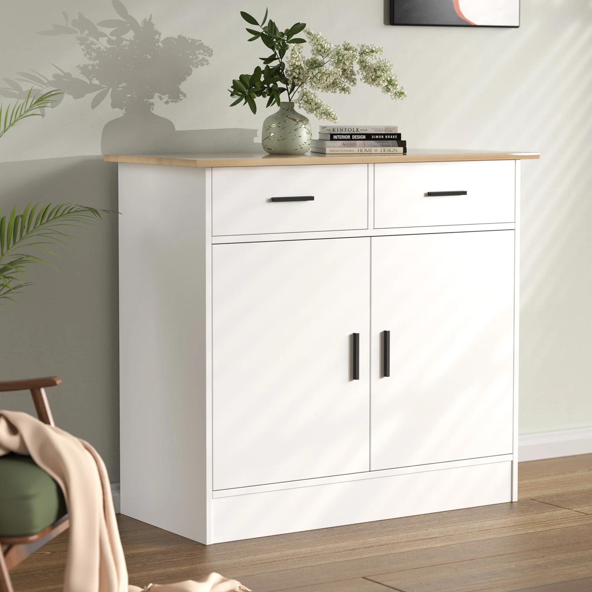 Armoire de rangement de planche avec portes, tiroirs de proximité et étagère flexible, buffet de tab
