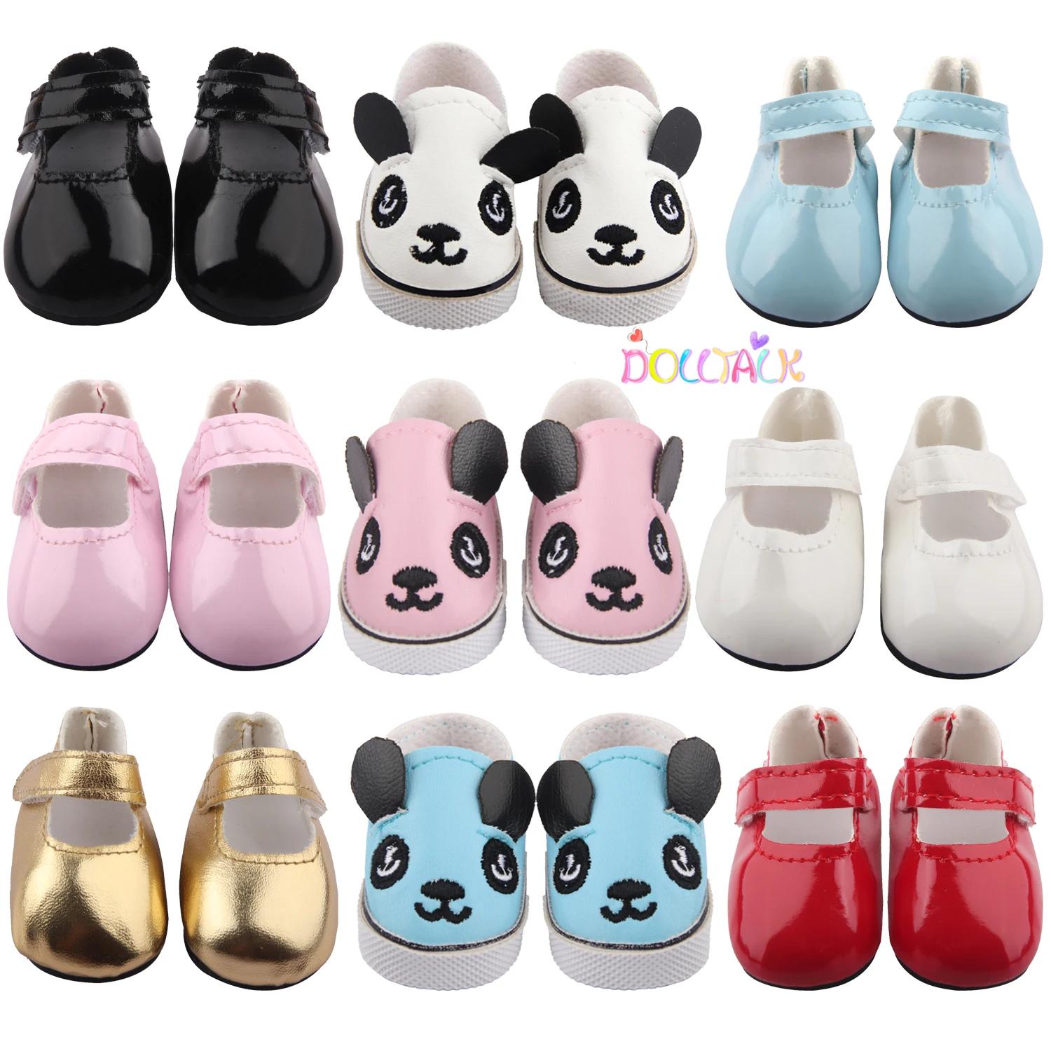 Chaussures de poupée Panda mignonnes de 5 Cm pour Paola Reina, Mini chaussures de poupée en cuir pou