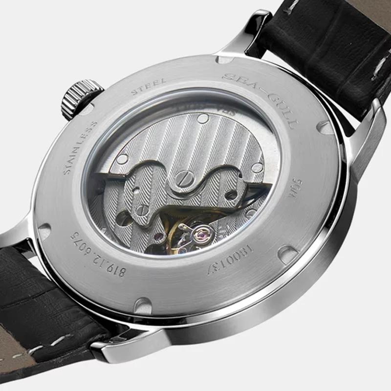 Seagull nouvelle montre d'affaires montres mécaniques pour hommes 50 m étanche en cuir Valentine mon