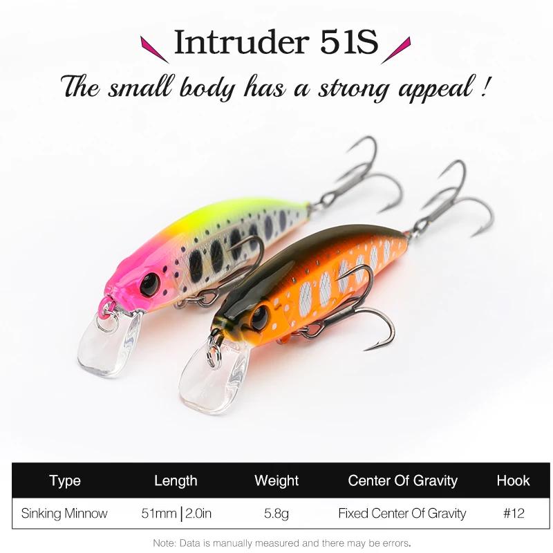 TSURINOYA intrus 51S coulant vairon ruisseau leurre de pêche 51mm 5.8g appât dur artificiel pour tru