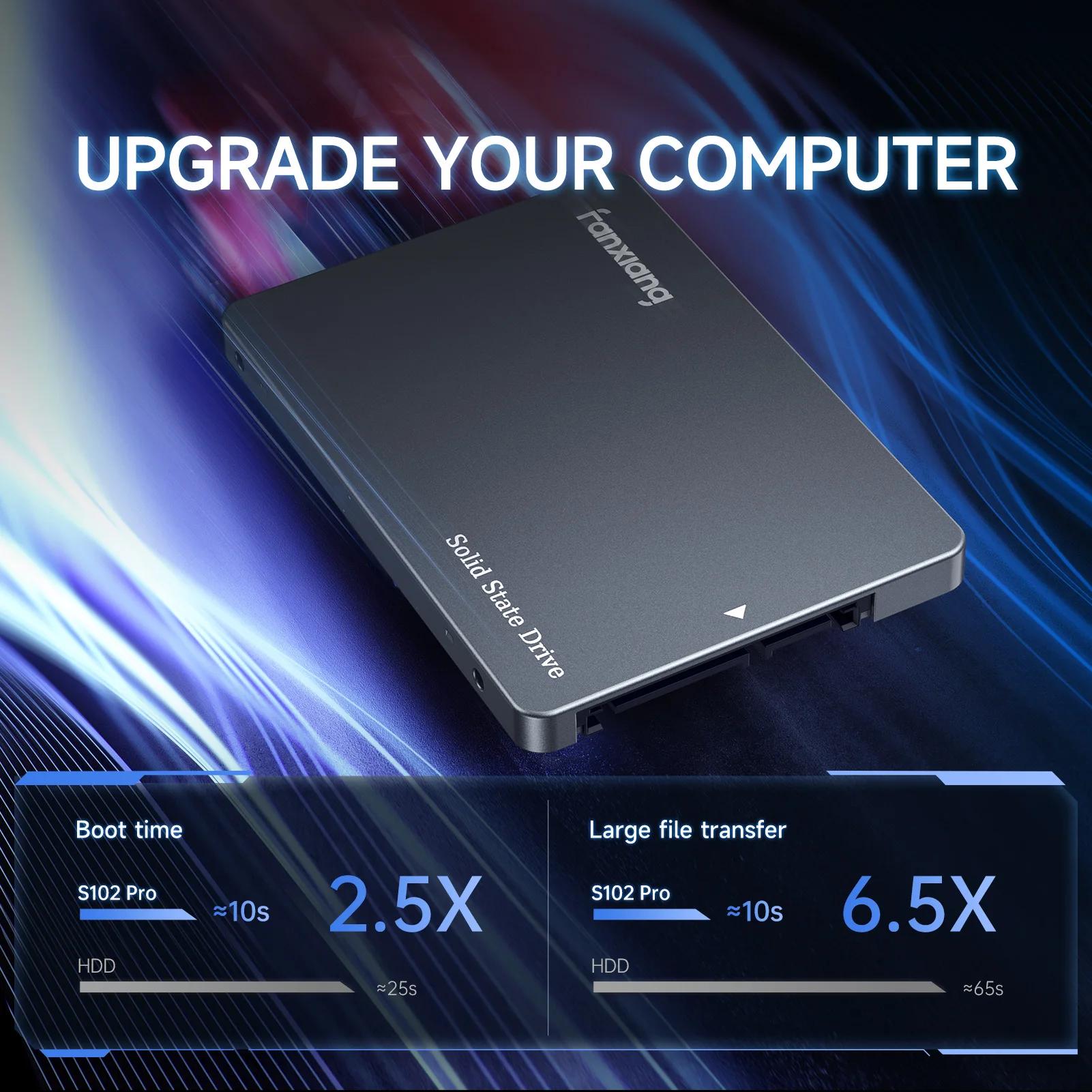 Disque SSD SATA Fanxiang S102 Pro 2,5 pouces, vitesse accélérée de 70 %, 500 Go, 1 To, 2 To, jusqu'à