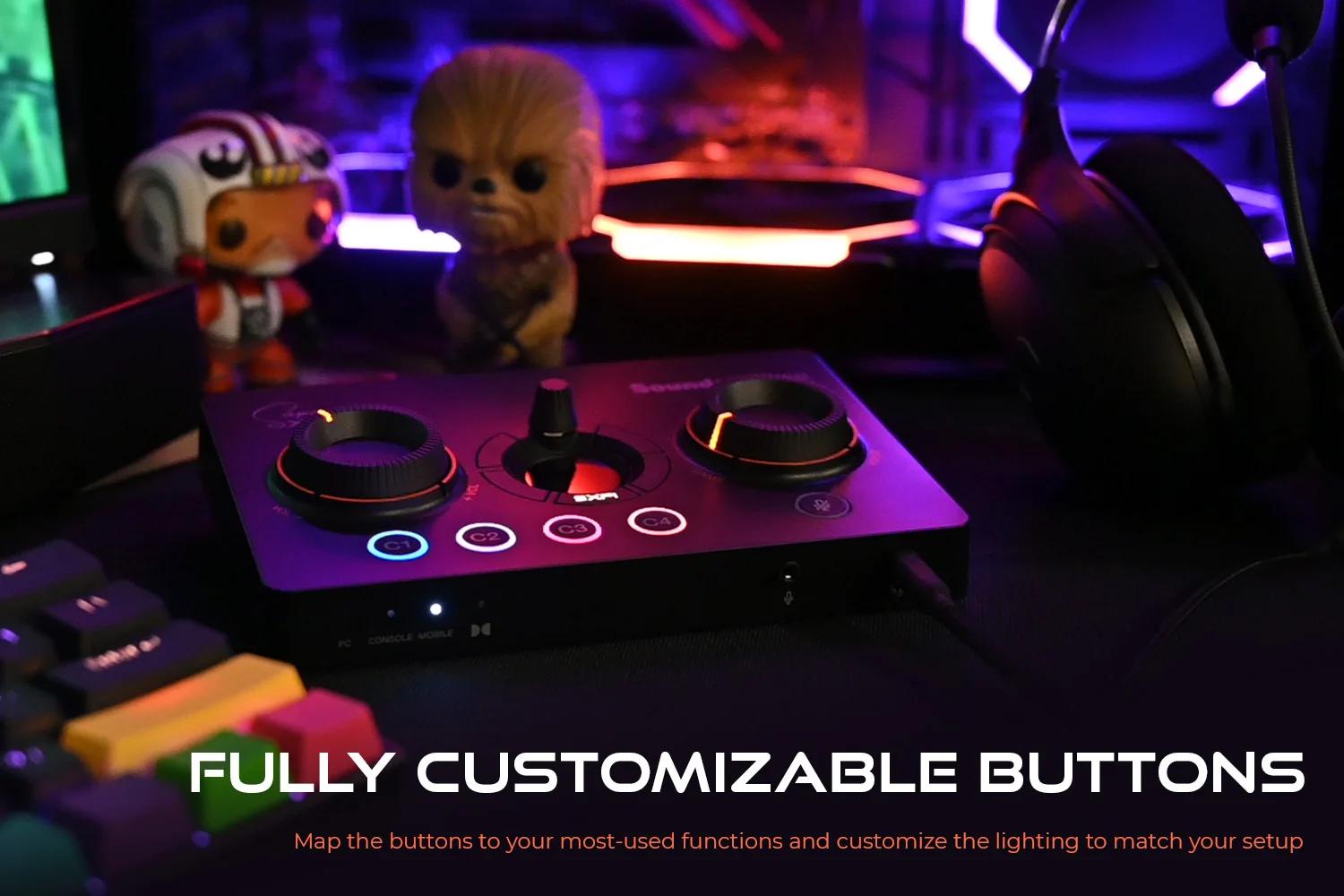 Creative Sound Blaster GC7 Jeu Streaming DAC Amp ft Boutons programmables, Super X-Fi, Surround virt