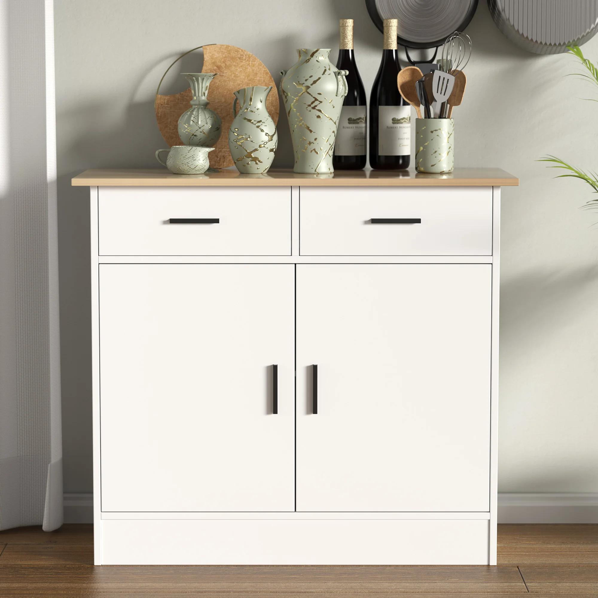 Armoire de rangement de planche avec portes, tiroirs de proximité et étagère flexible, buffet de tab