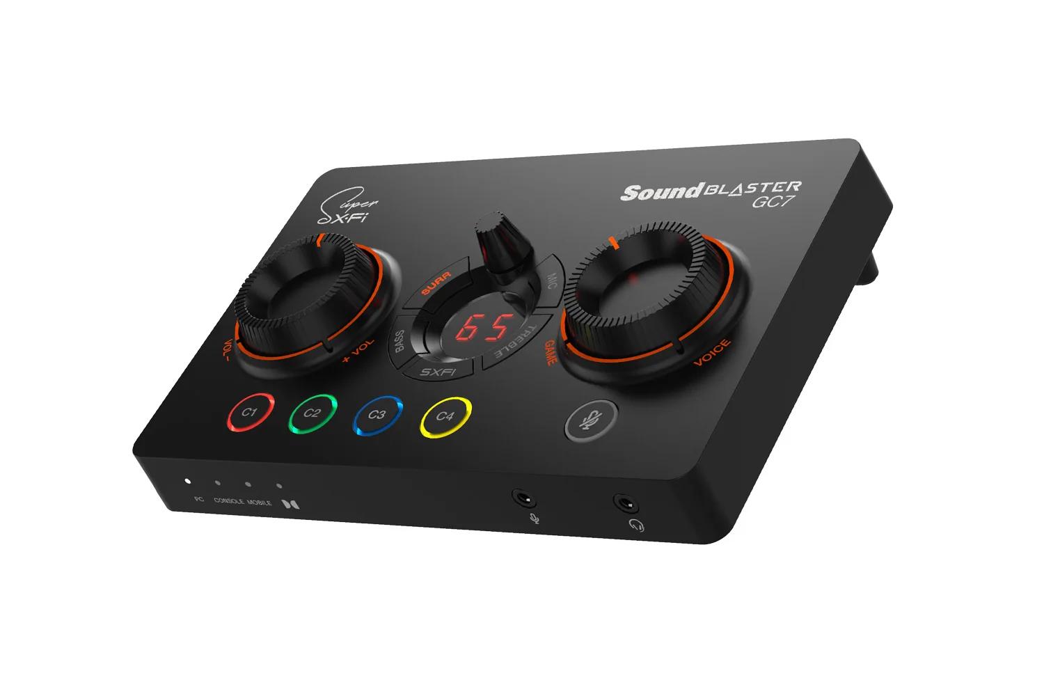 Creative Sound Blaster GC7 Jeu Streaming DAC Amp ft Boutons programmables, Super X-Fi, Surround virt