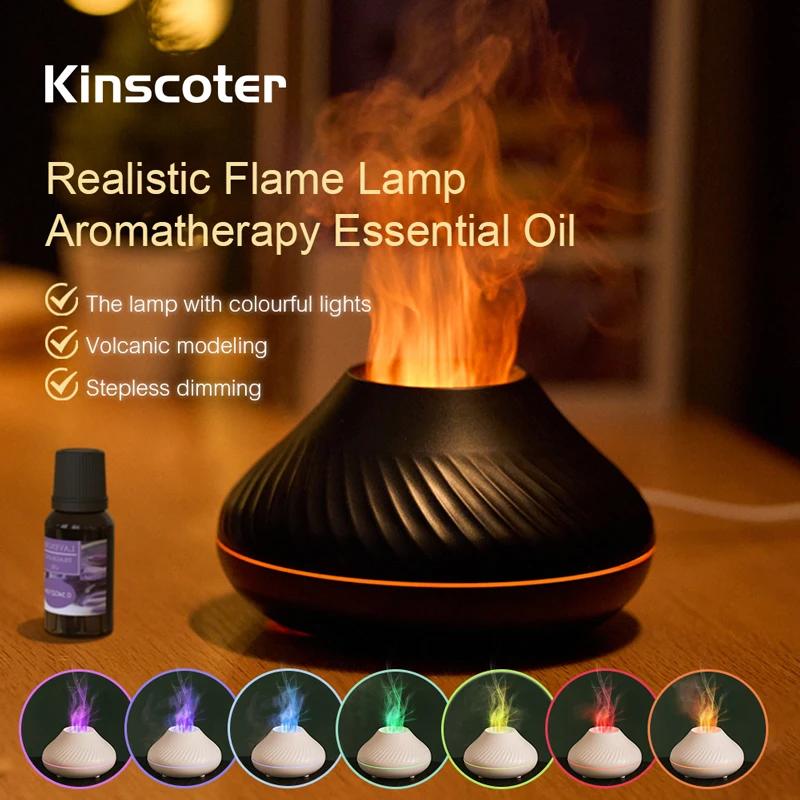Kinscoter diffuseur d'arôme volcanique lampe à huile essentielle 130ml USB humidificateur d'air Port