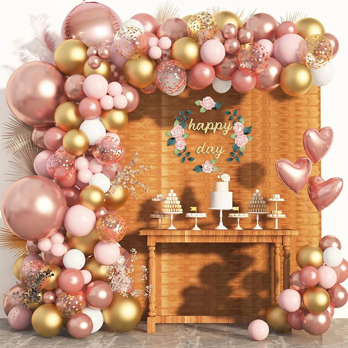 Kit d'arc de guirlande de ballons, décoration de fête d'anniversaire pour fille, ballon en aluminium