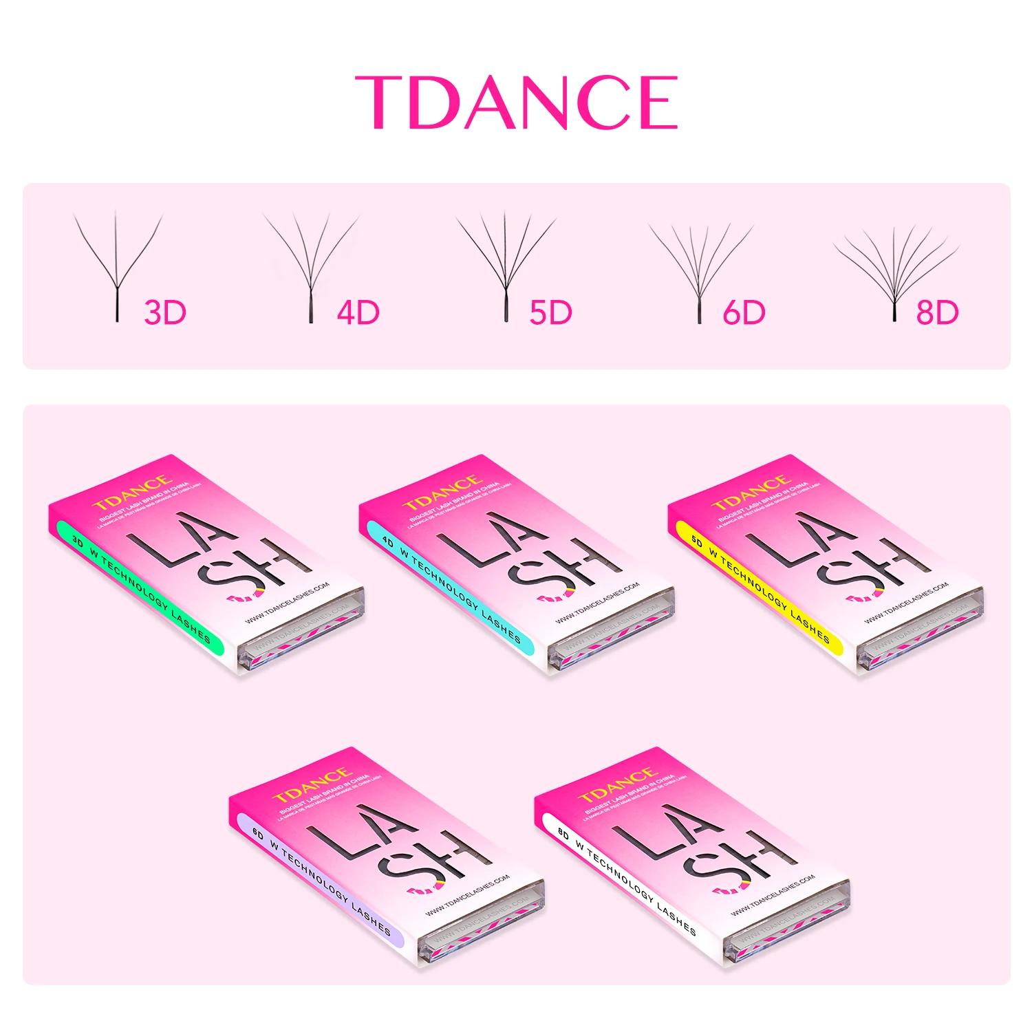 TDANCE 3D 4D 5D 6D ventilateurs préfabriqués Extension de cils W Style Faux vison naturel doux flora