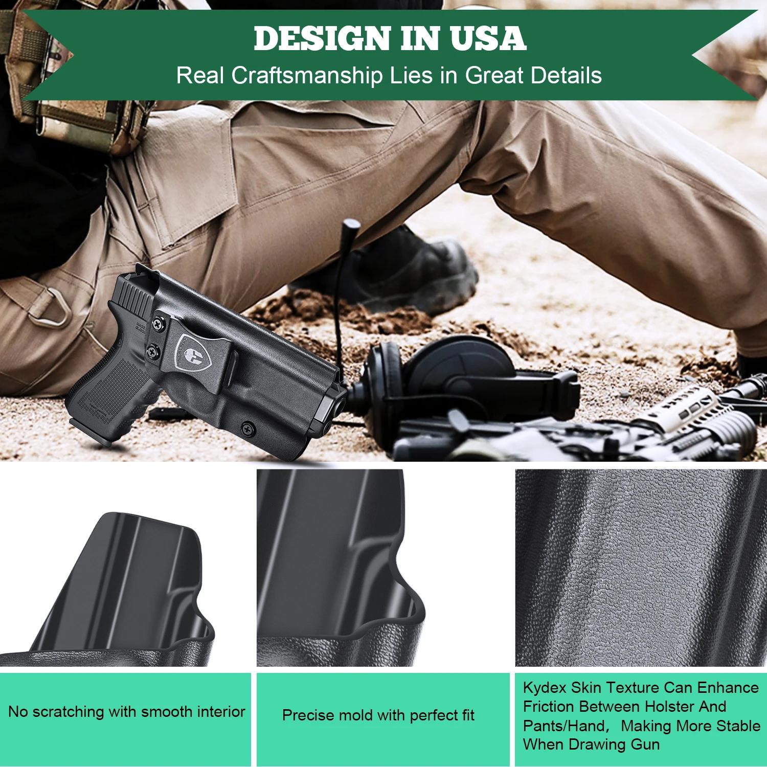 Pour Glock 17/19/22/31,Warriorland IWB Kydex étui à l'intérieur dissimulé étui de transport main dro