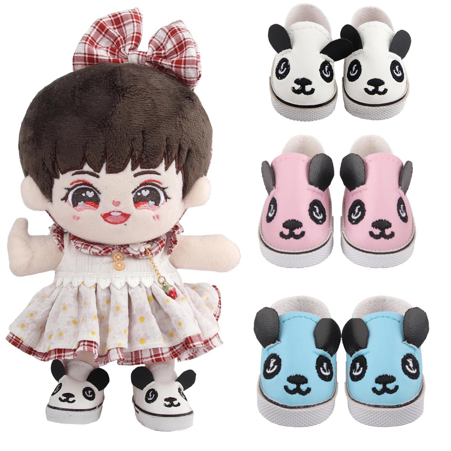 Chaussures de poupée Panda mignonnes de 5 Cm pour Paola Reina, Mini chaussures de poupée en cuir pou