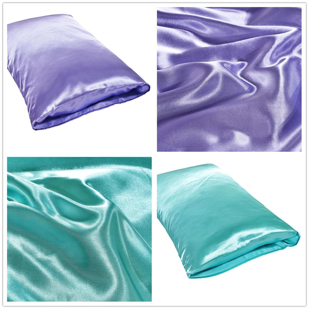 Taie d'oreiller en Satin de soie Queen, 1 pièce, housse de literie pour la maison, oreiller lisse, r