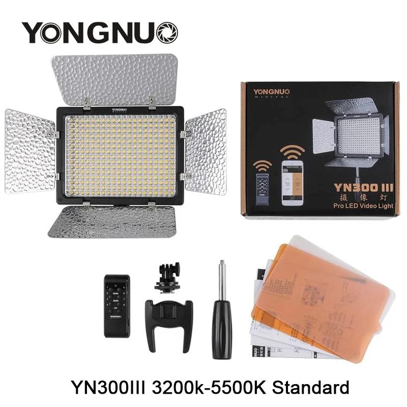 YongNuo YN300 III YN300III 3200k-5500K CRI95 Lumière vidéo LED pour appareil photo, optionnelle avec