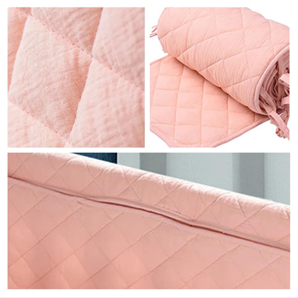 Pare-chocs dans le berceau crêpe Plaid une pièce berceau coussin bébé lit barre Protection Beige cot