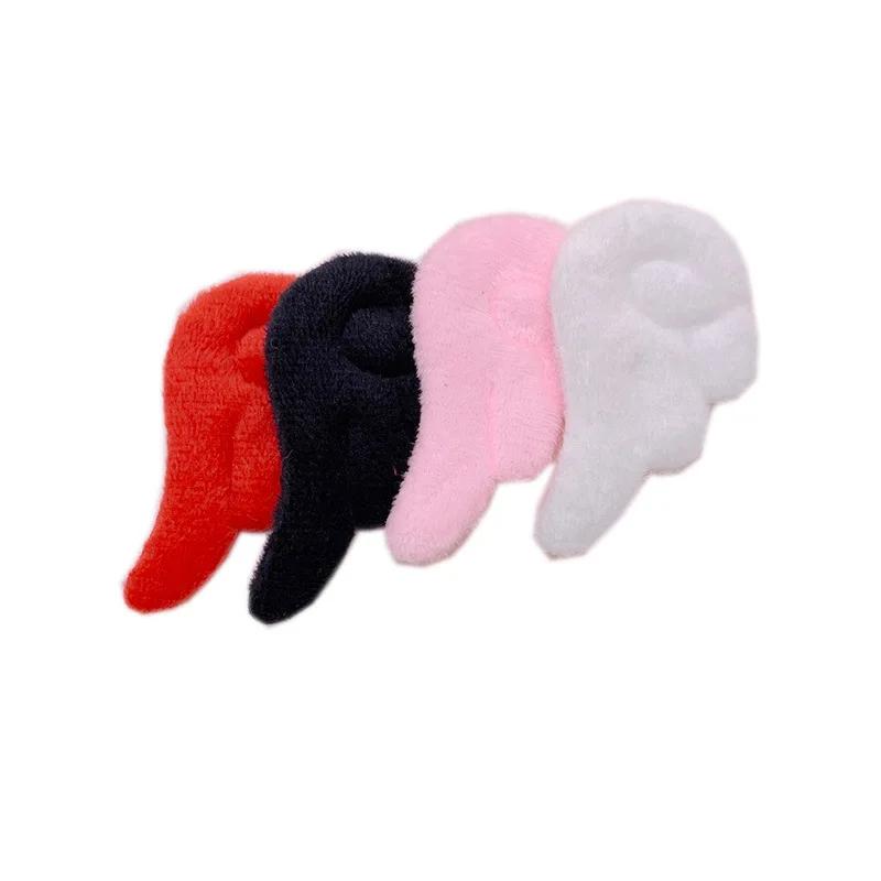 7*4Cm 40 pièces/lot peluche feutre aile d'ange rembourré Appliques pour bricolage enfants pince à ch