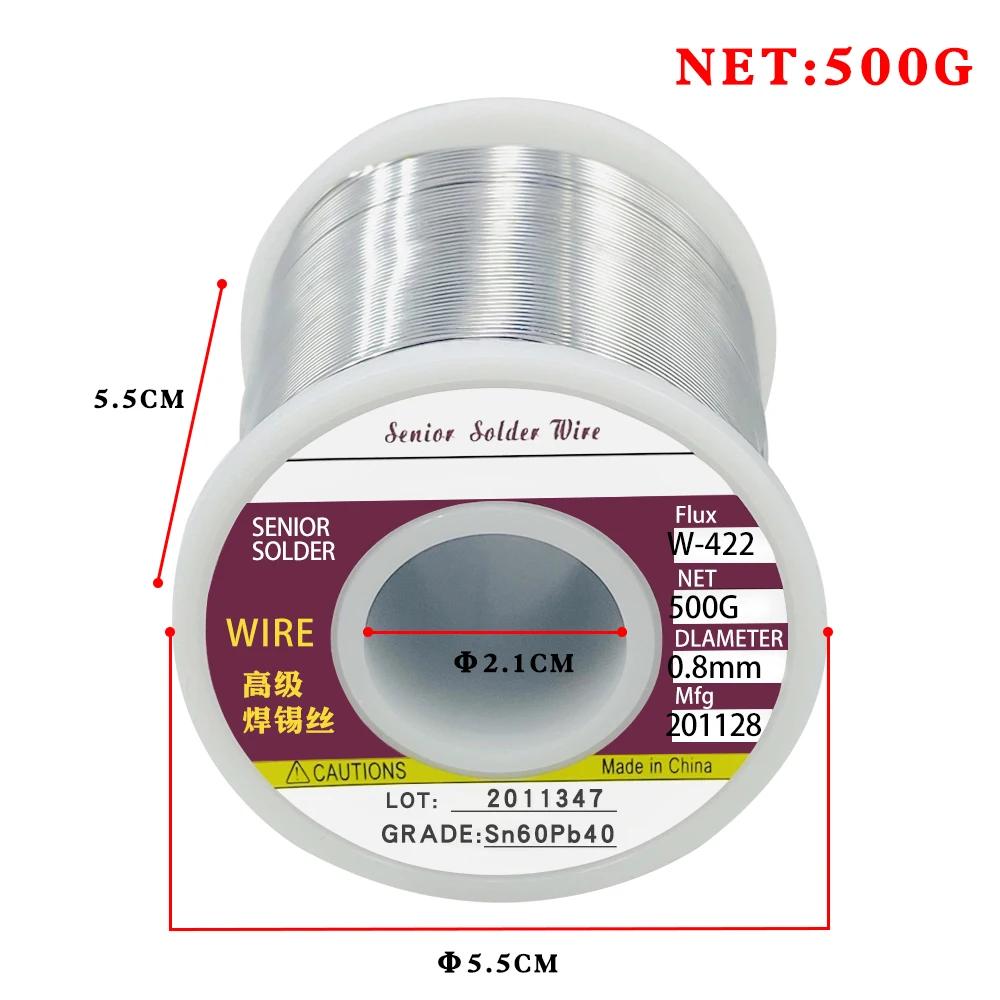 Rouleau de fil à souder, 500g, pour fer à fondre, noyau de colophane, sans nettoyage, haute qualité 