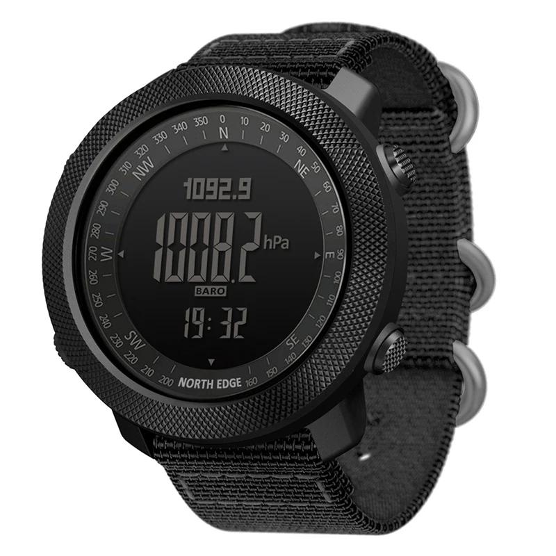 NORTH EDGE – montre connectée pour hommes, horloge militaire, boussole, altimètre, baromètre, podomè