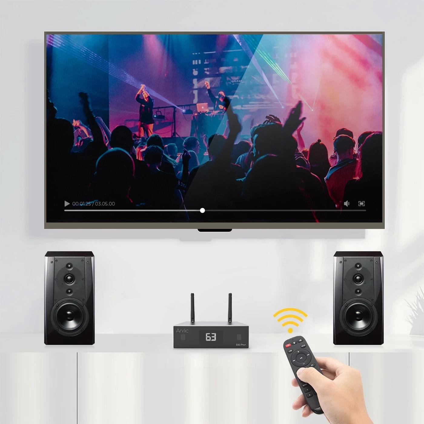 Arylic-Préamplificateur S50 Pro + WiFi et AptX HD, avec ESS Sabre Dac AKM ADC Multiroom Airplay Tida