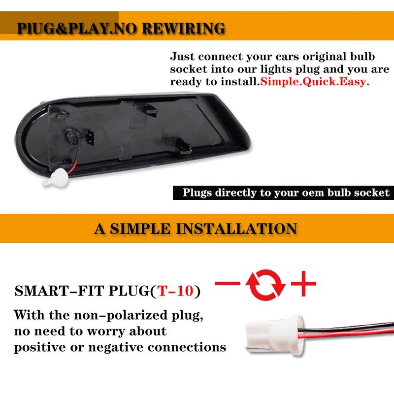 2 pièces clignotant coulant dynamique LED feu de position latéral répéteur latéral lampe panneau lam