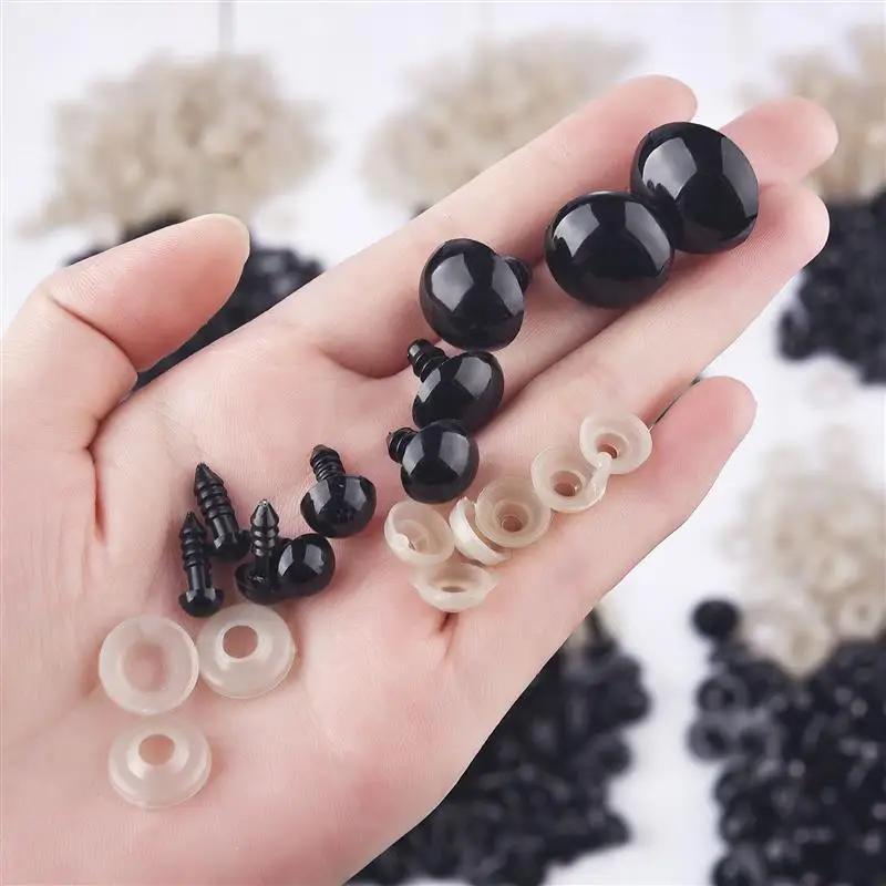 100 pièces de boules oculaires en plastique noir pour poupée, accessoires de sécurité pour jouets, A