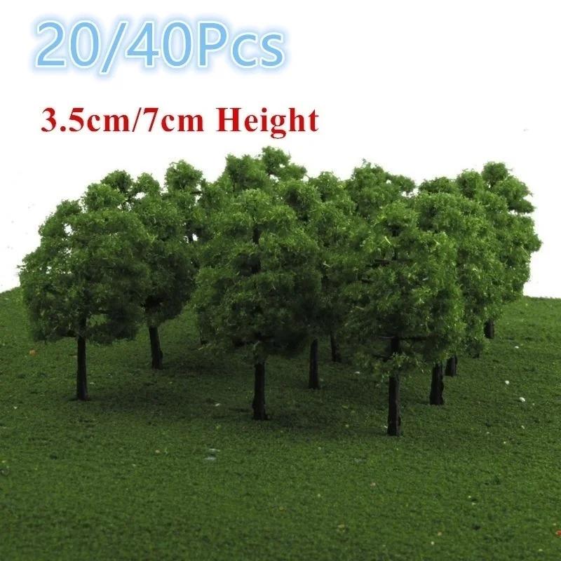 20/40 pièces vert modèle arbres Train chemin de fer modèle Kit aménagement paysage artificiel Miniat