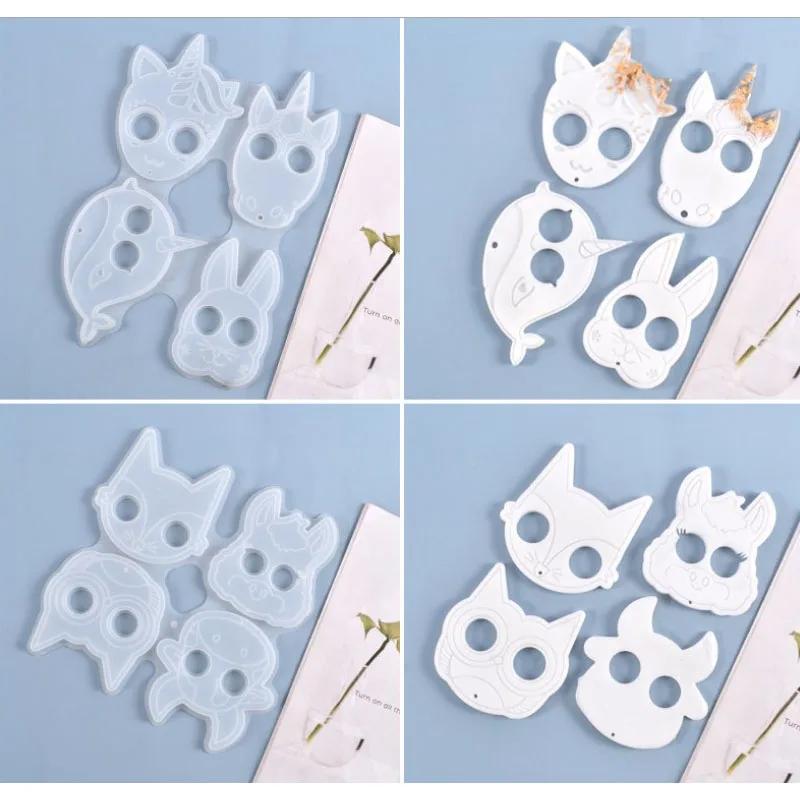Moule en Silicone Transparent en résine, artisanat décoratif, bricolage, hibou de noël, chat, penden