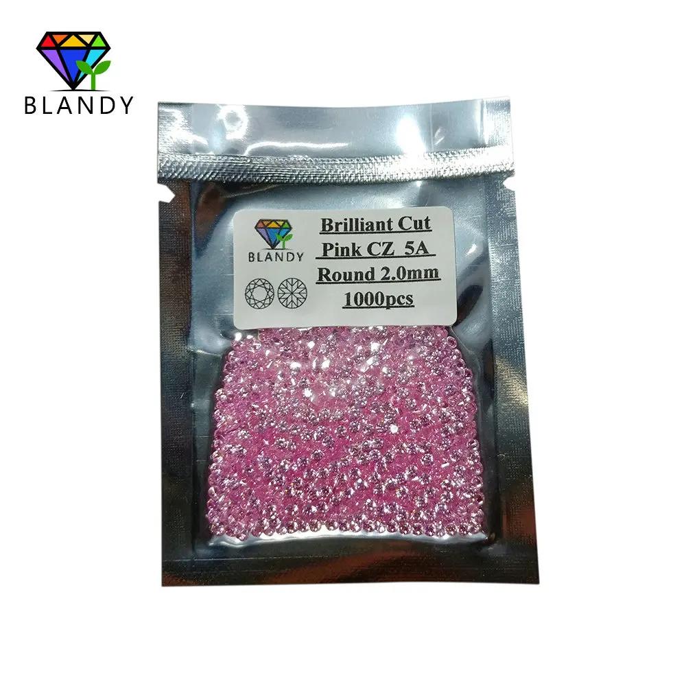 1000 pcs/Lot 0.8 ~ 3.0mm 5A qualité diverses couleurs en vrac CZ pierre ronde brillant coupe cubique