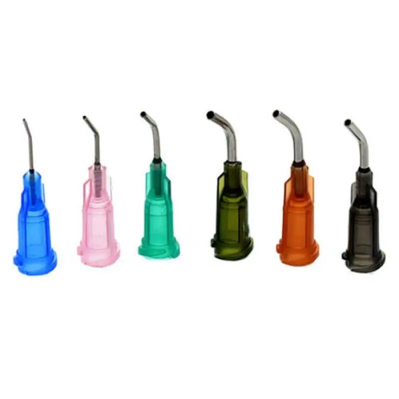 Aiguilles de distribution coudées à 45 degrés, en acier inoxydable, avec embouts émoussés, de 14G à 