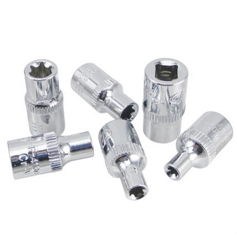 Jeu de douilles à cliquet 1/4 ", clé dynamométrique Torx Star, adaptateur de douille femelle, pilote