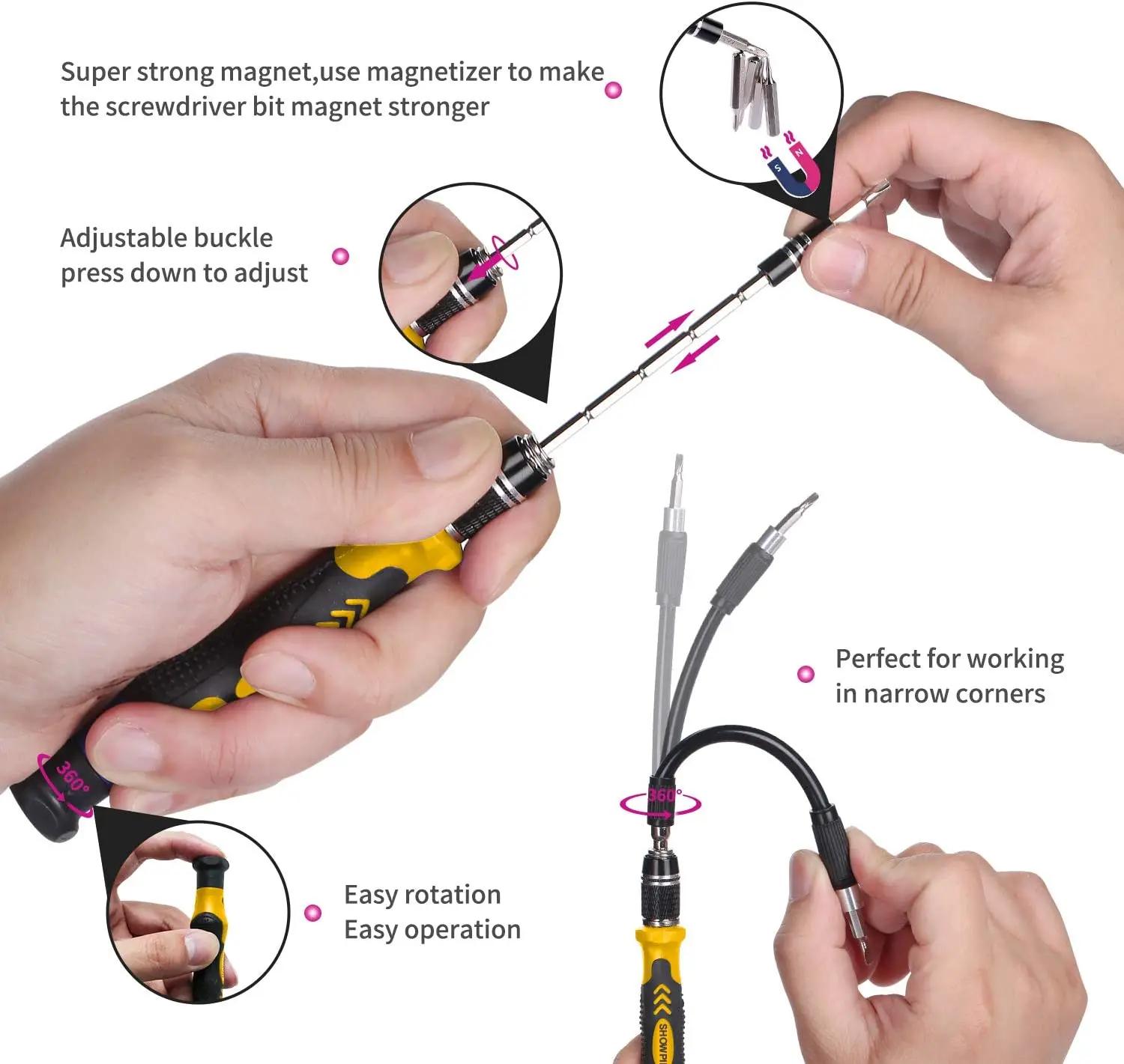Kit de réparation d'ordinateur, Kit de tournevis magnétique pour ordinateur portable 122 en 1, jeu d