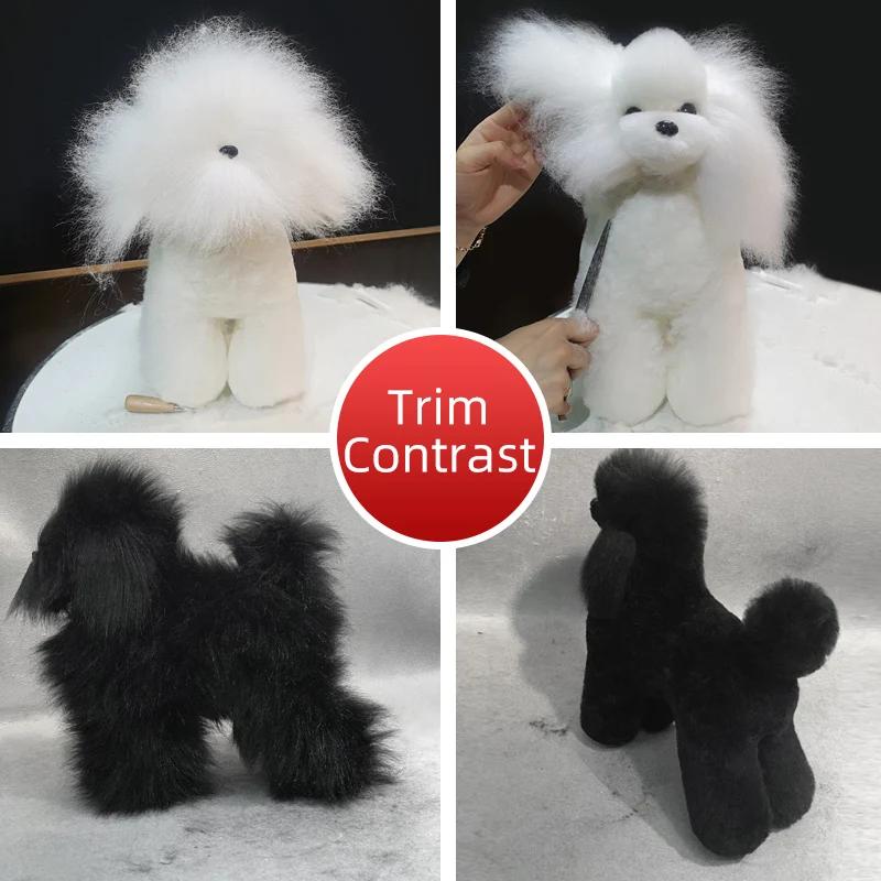 Simulation d'animaux de compagnie, pratique de beauté des cheveux, chien en peluche standard, corps 