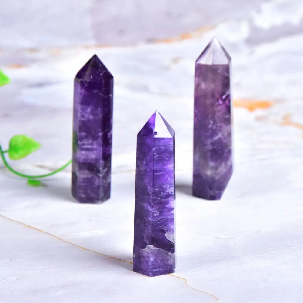 Pierre d'énergie de guérison en cristal d'améthyste naturelle, Quartz naturel, décoration de maison,