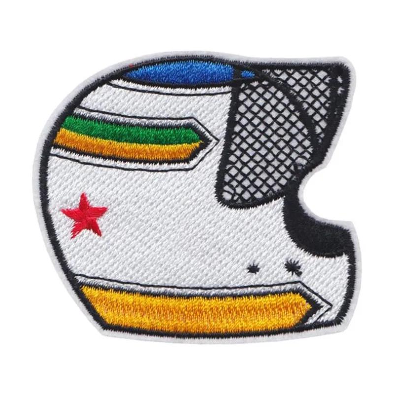 Style Punk voiture course casque Locomotive Badge Patch brodé fer patchs pour vêtements bricolage en