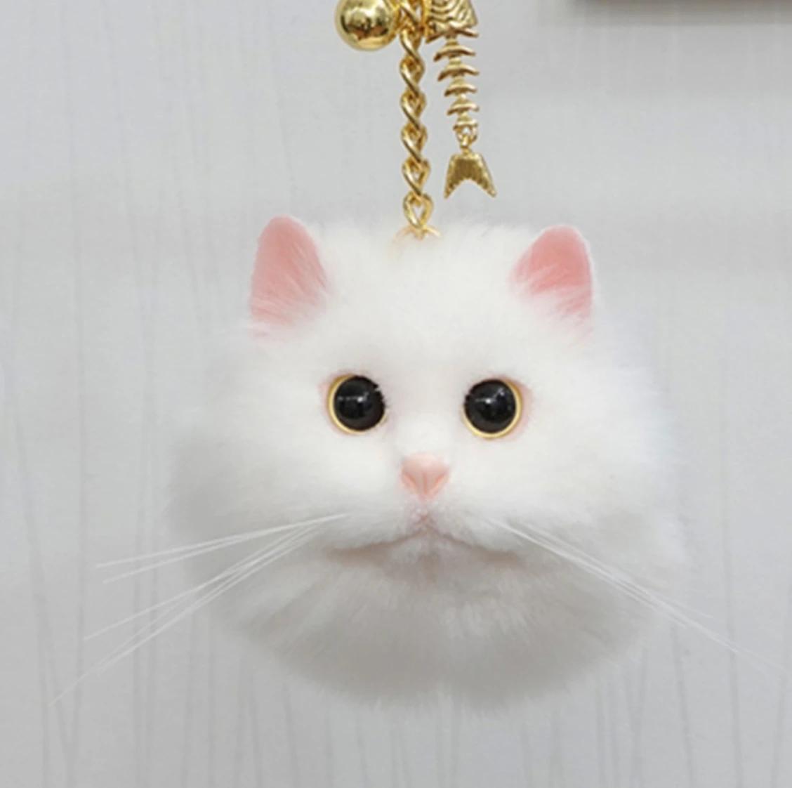 Haute qualité simulation peluche chat mignon téléphone portable boucle sac boucle voiture porte-clés
