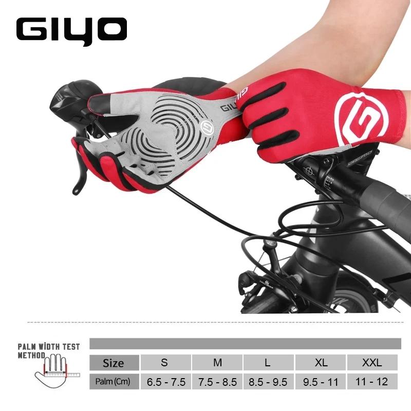 Giyo – gants de cyclisme à doigts complets en tissu Lycra, mitaines longues antidérapantes pour vélo