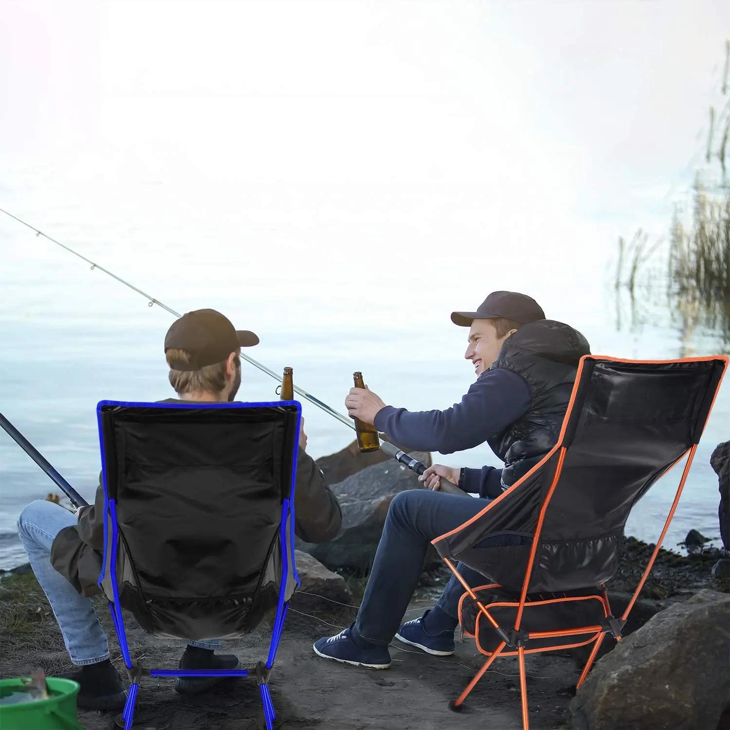Chaise de Camping Portable en plein air, siège de Camping pliable et allongé en tissu Oxford pour pê