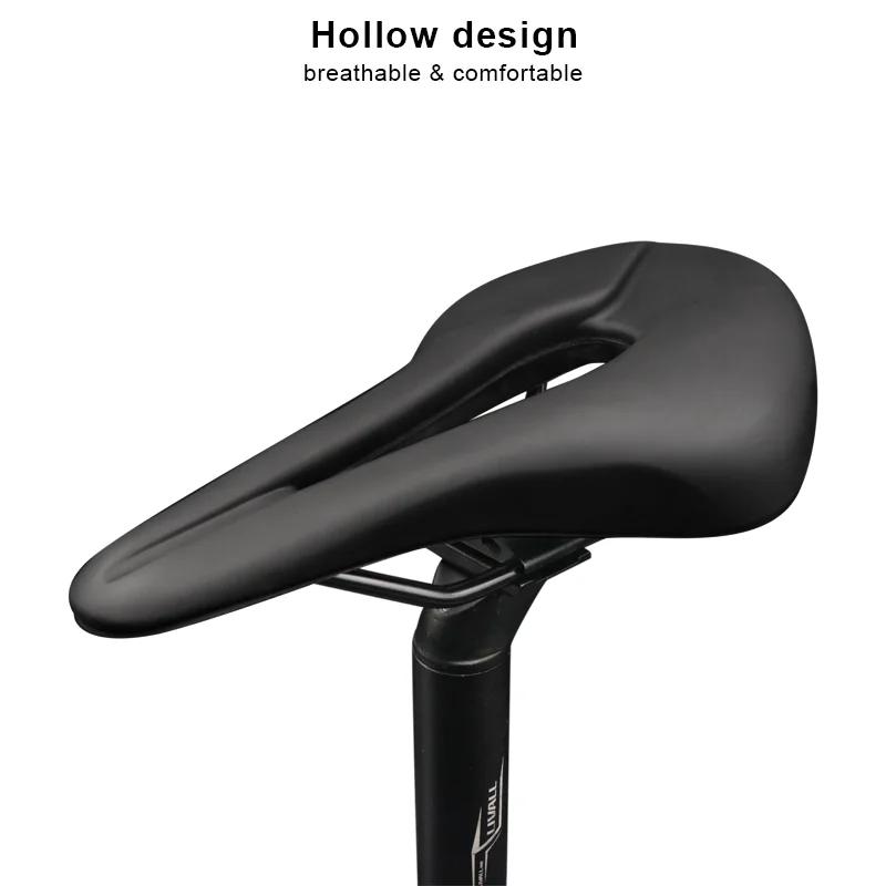 Selle de vélo en cuir PU, Design creux respirant, siège doux et confortable, vtt, vélo de route, cou